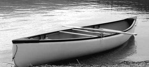 Canoe on lake